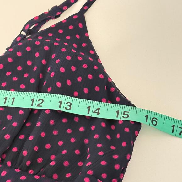 Velvet Heart Polka Dot Ruffle Button Babydoll Dress Size M Empire Waist Retro - Picture 10 of 10